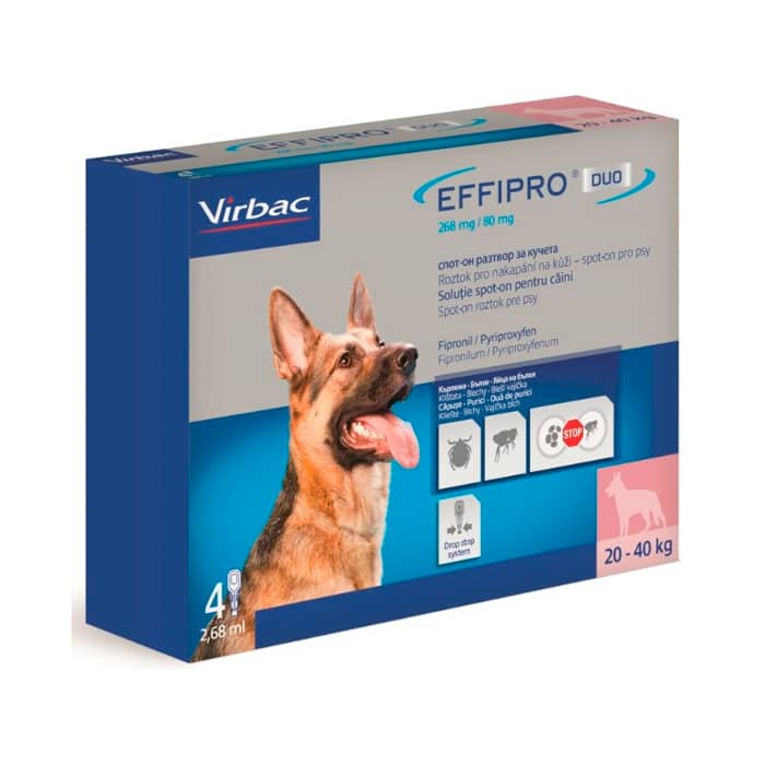 Effipro Duo pretblusu pilieni suņiem 20–40 kg 268/80 mg N4